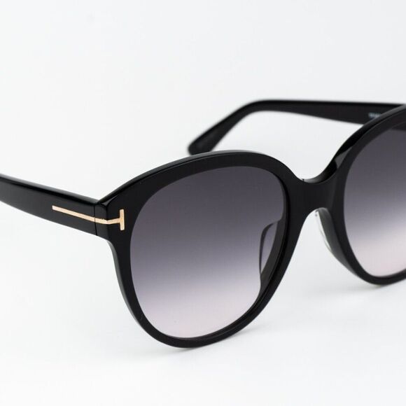 Tom Ford Women Sunglasses Shiny Black Smoke Gradient Round FT0957-D/S 01B main image 6